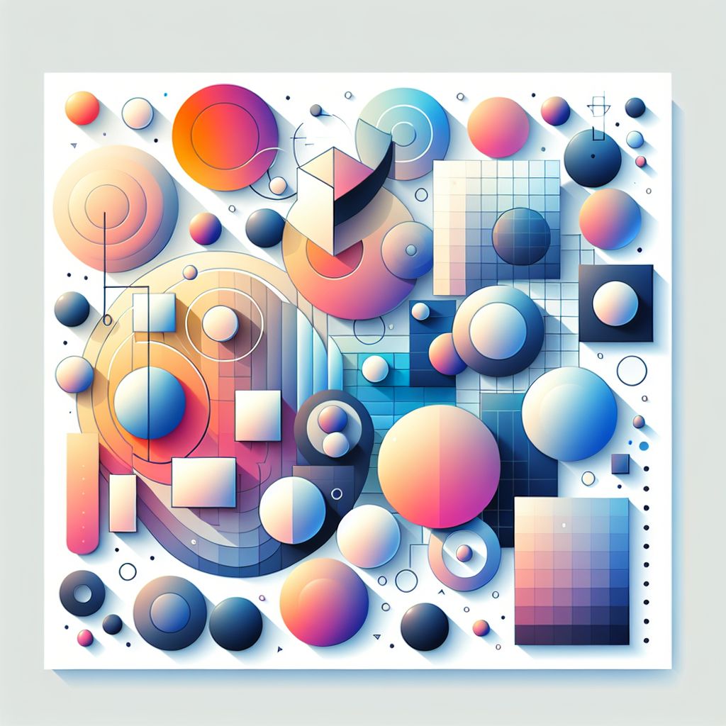 Flexibility in illustration style with gradients and white background