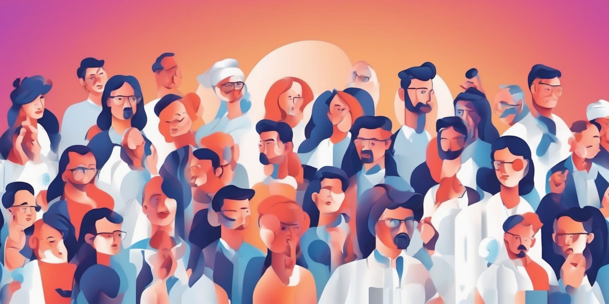 Target audience in illustration style with gradients and white background