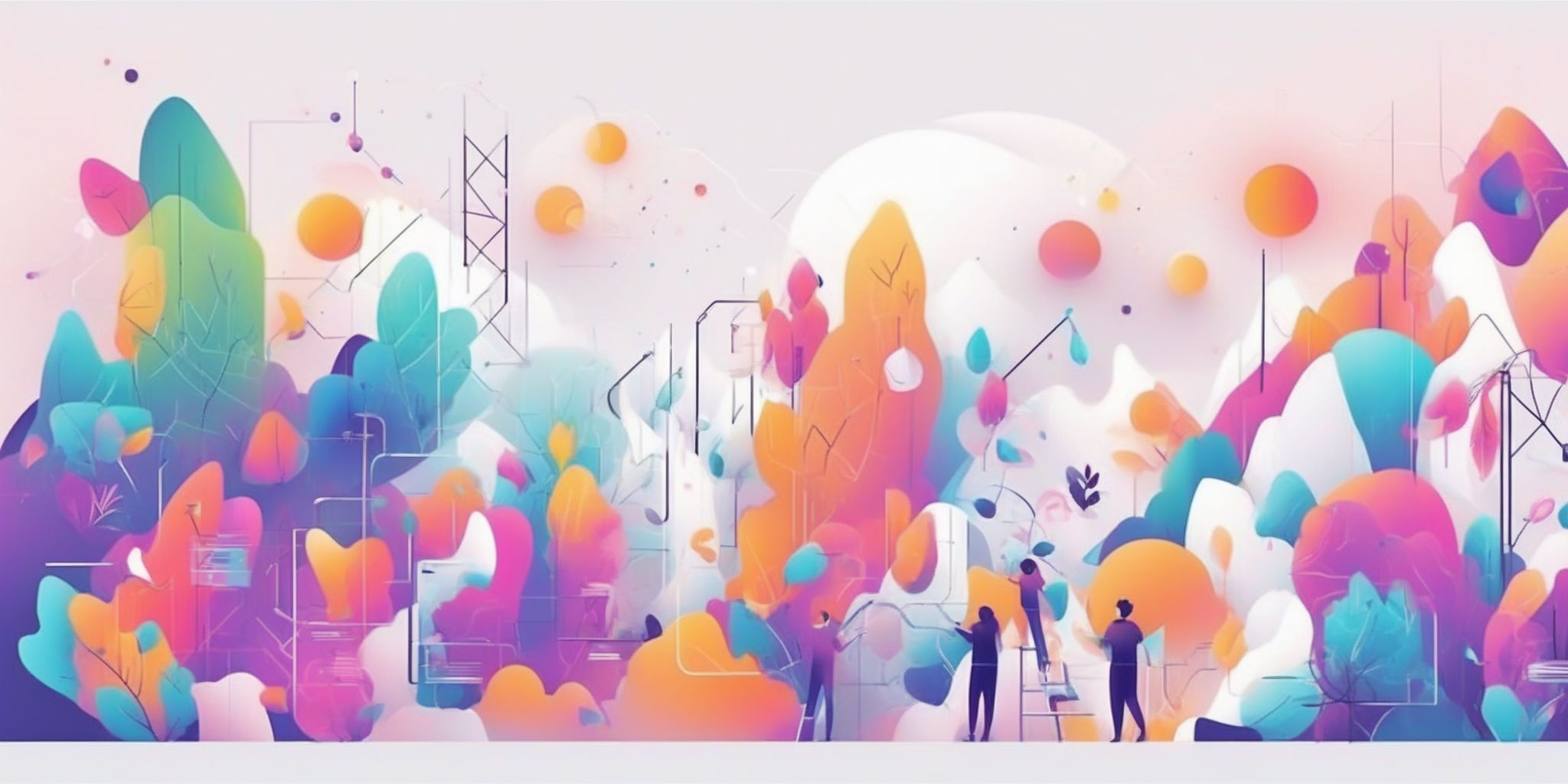 innovation in illustration style with gradients and white background