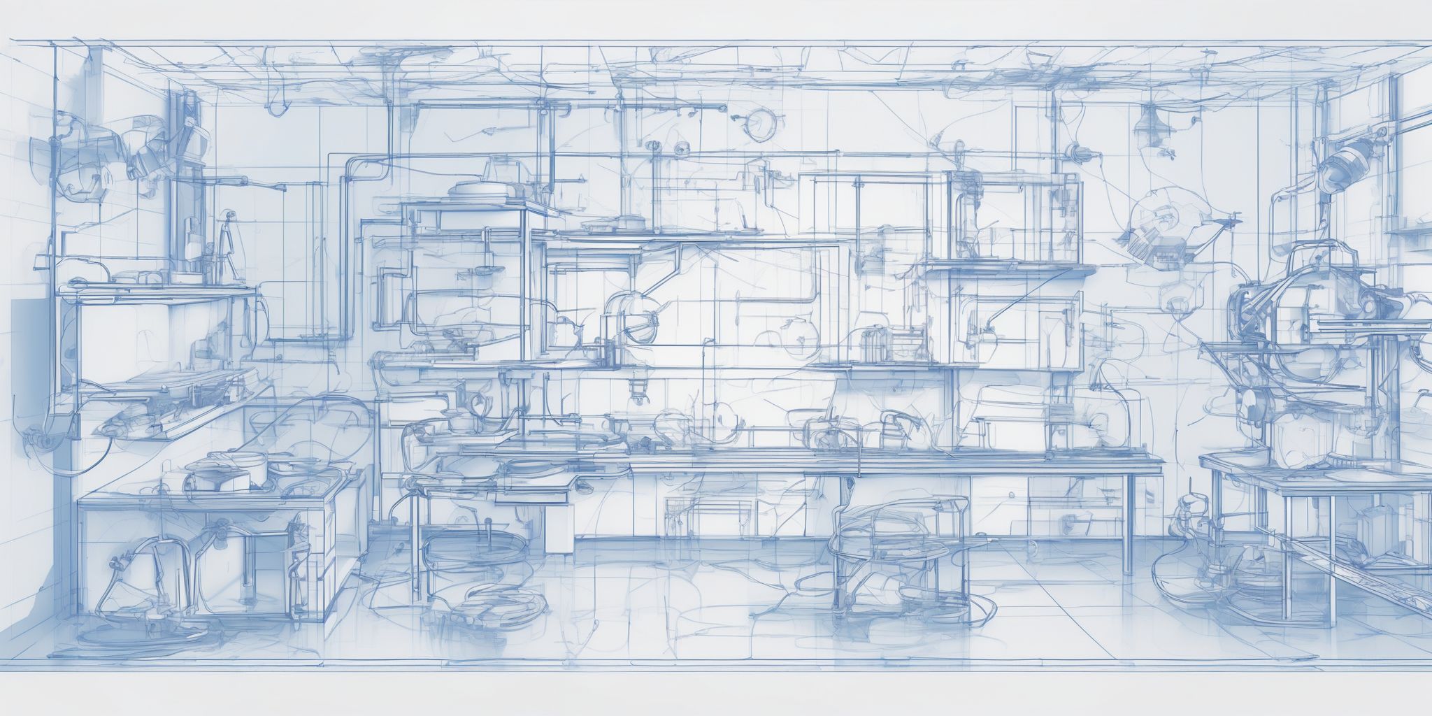 Blueprint in illustration style with gradients and white background