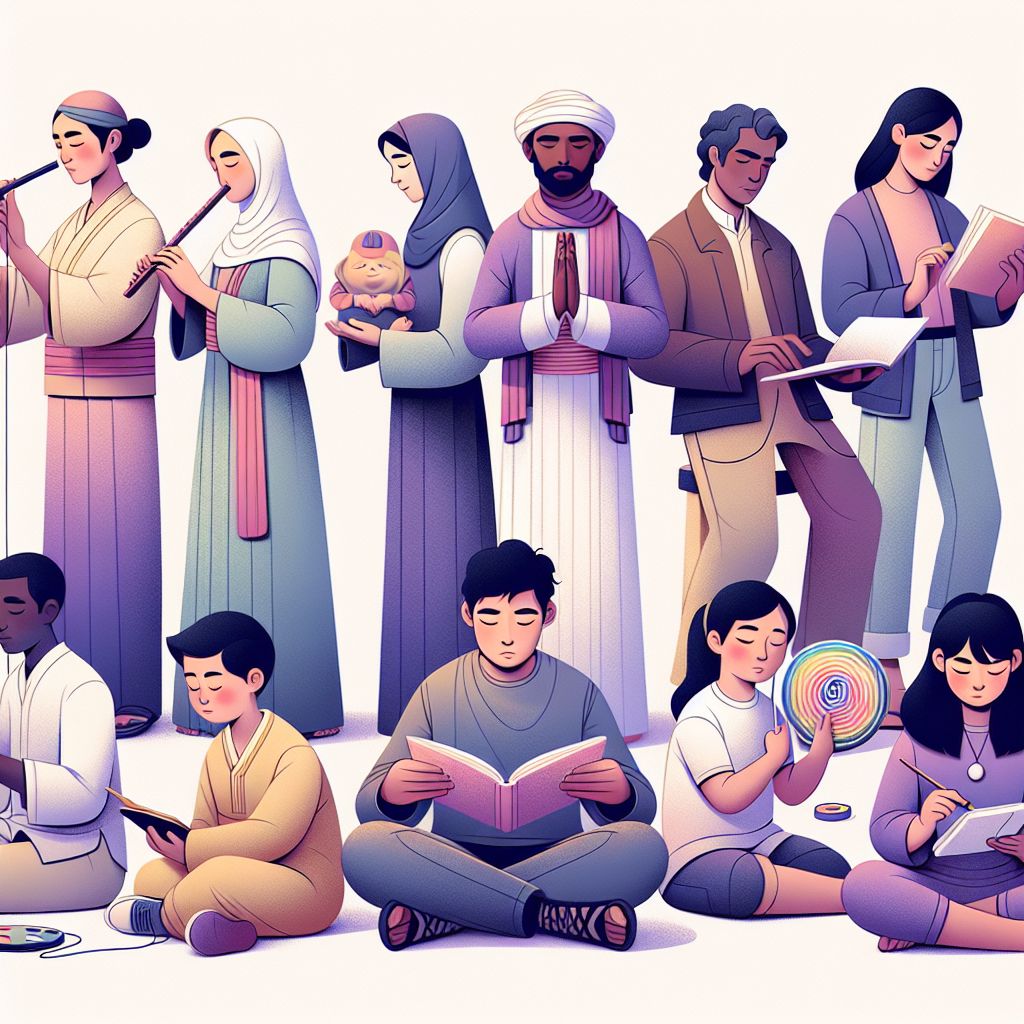 Conformity in illustration style with gradients and white background