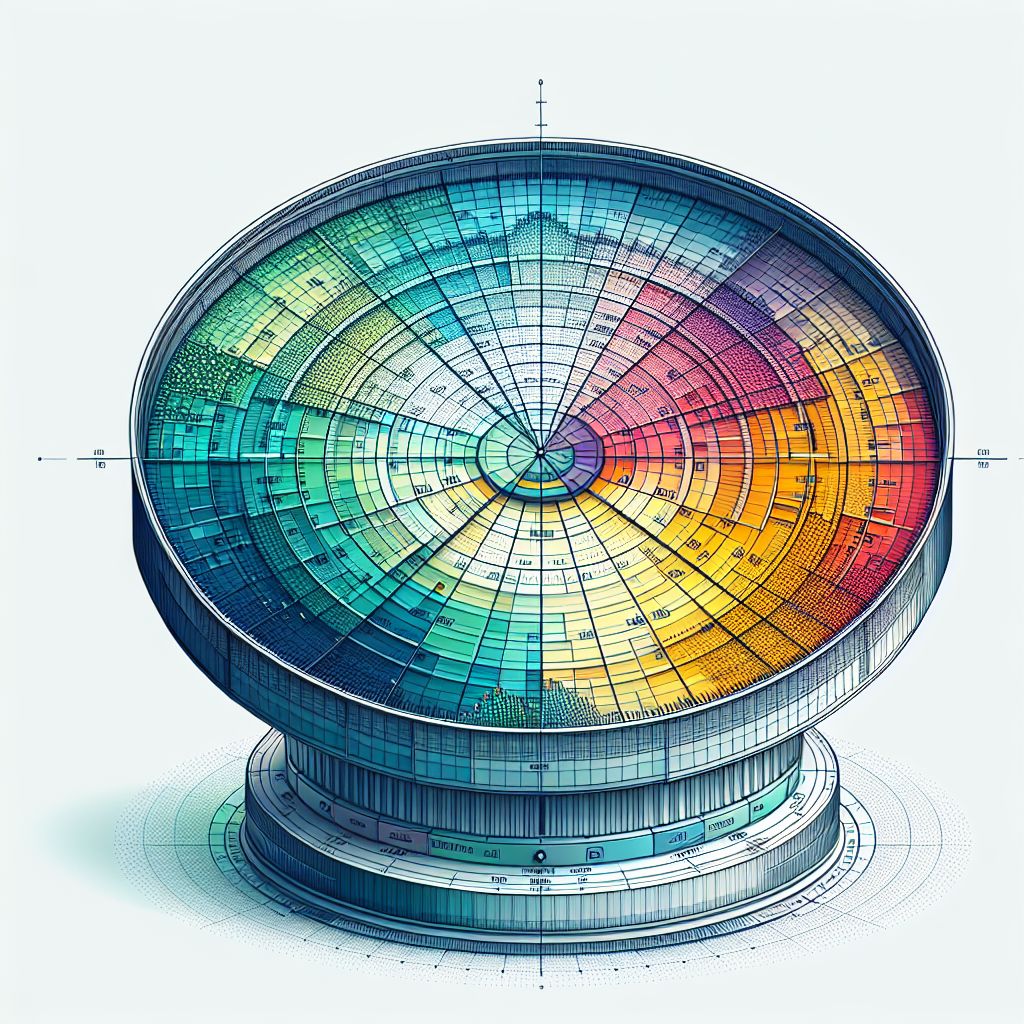 Radar in illustration style with gradients and white background