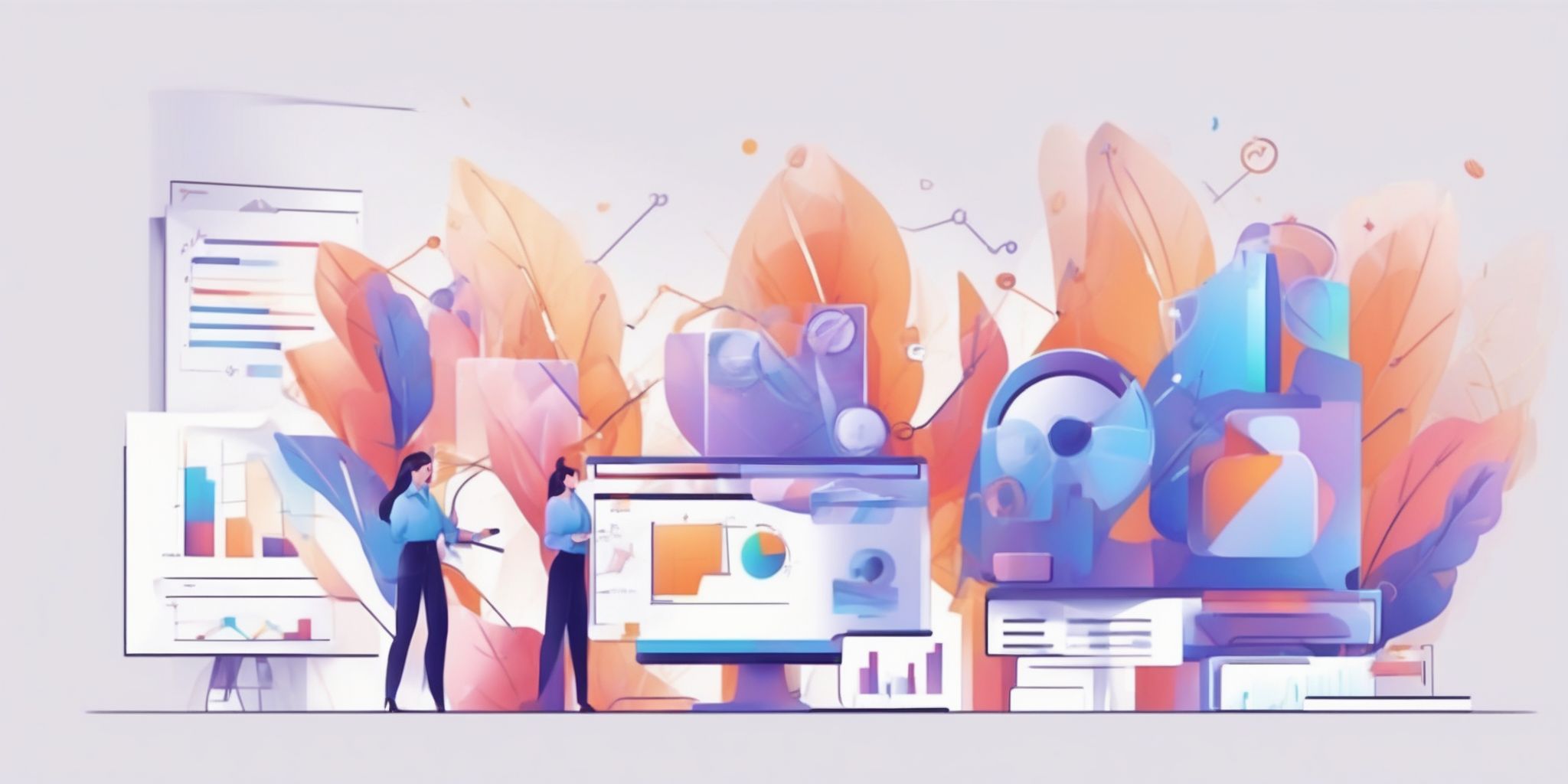 audit in illustration style with gradients and white background