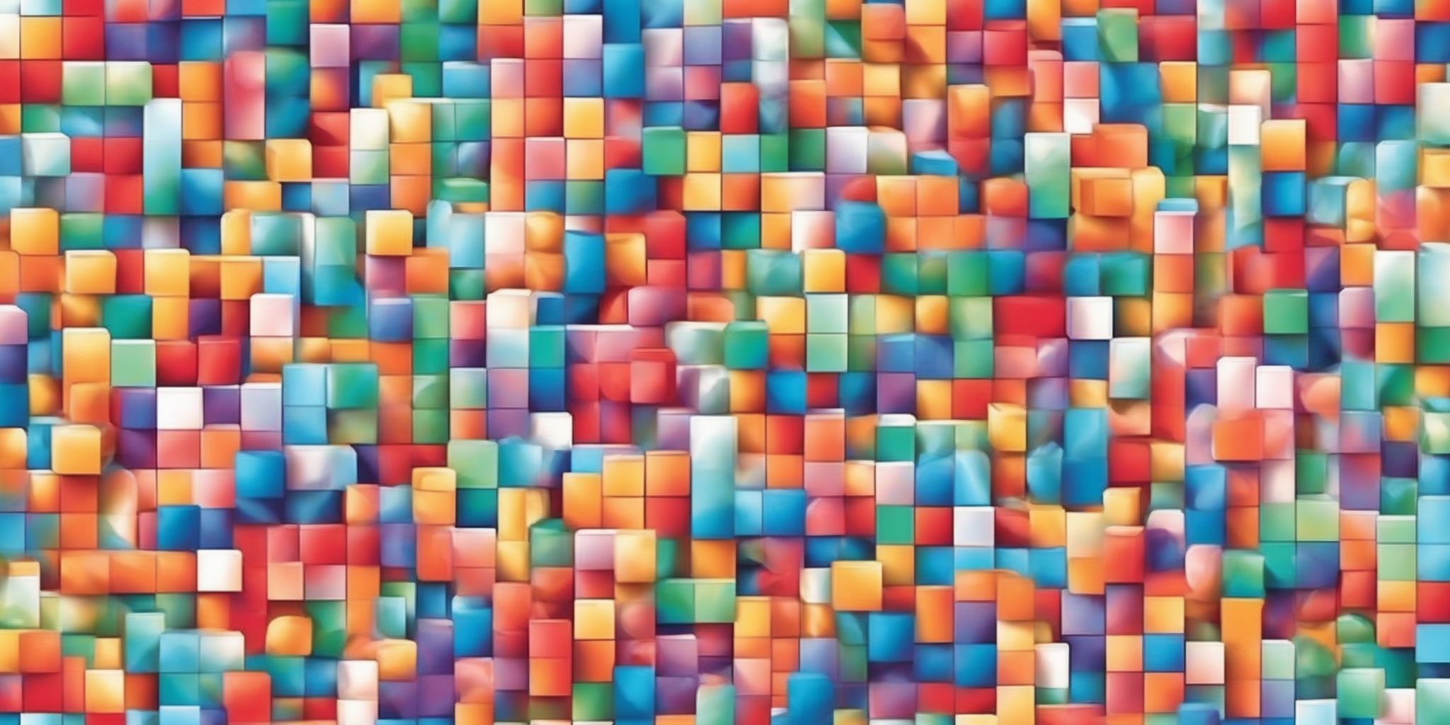 Building blocks in illustration style with gradients and white background