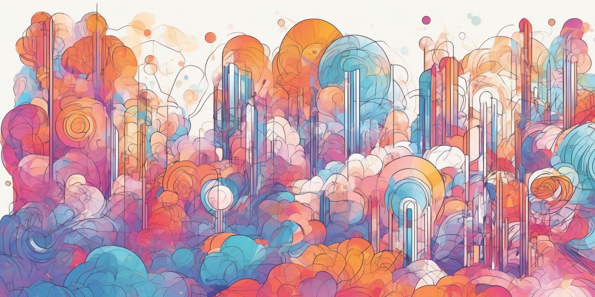 Expansion potential in illustration style with gradients and white background