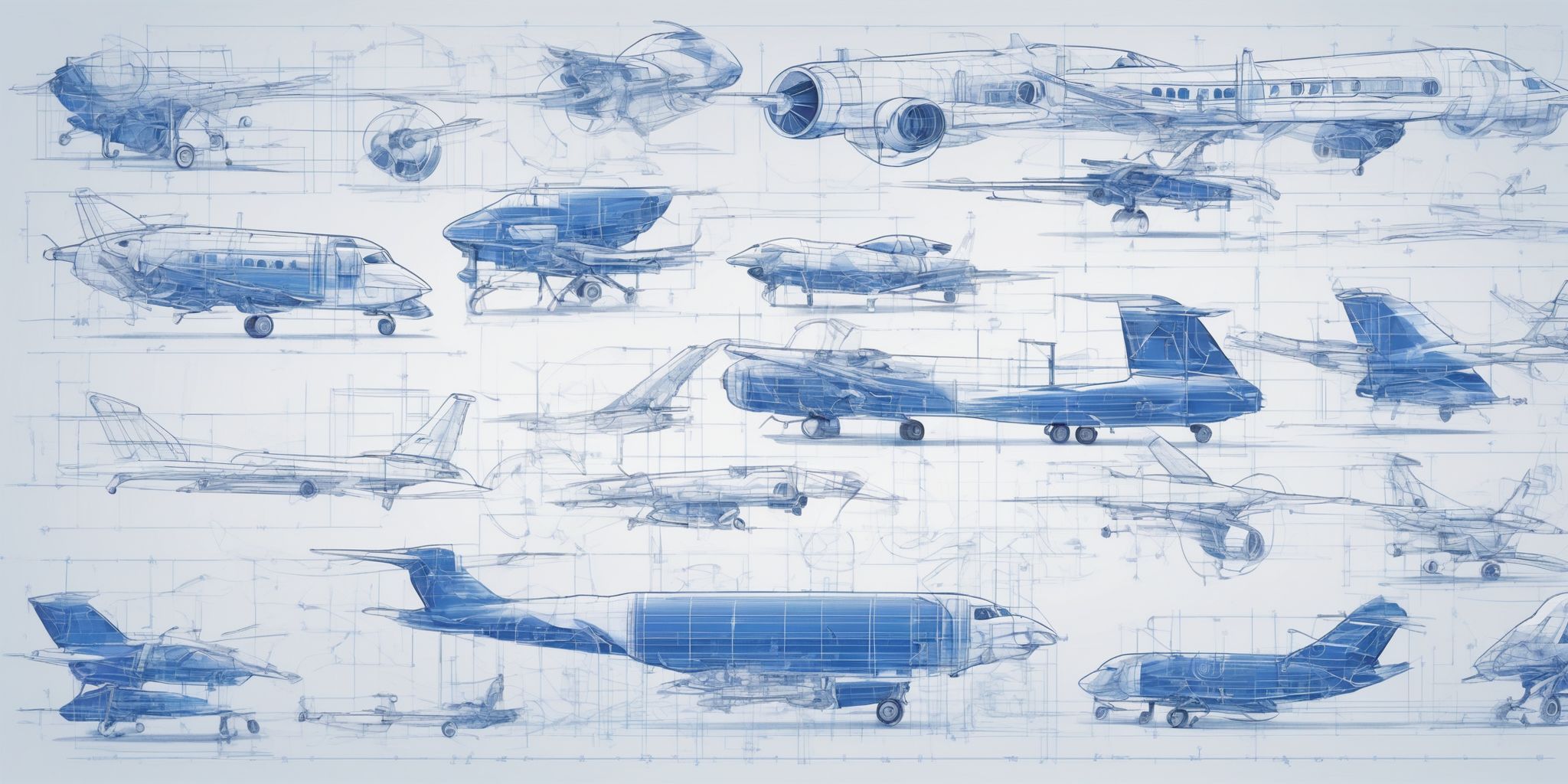 Blueprint in illustration style with gradients and white background