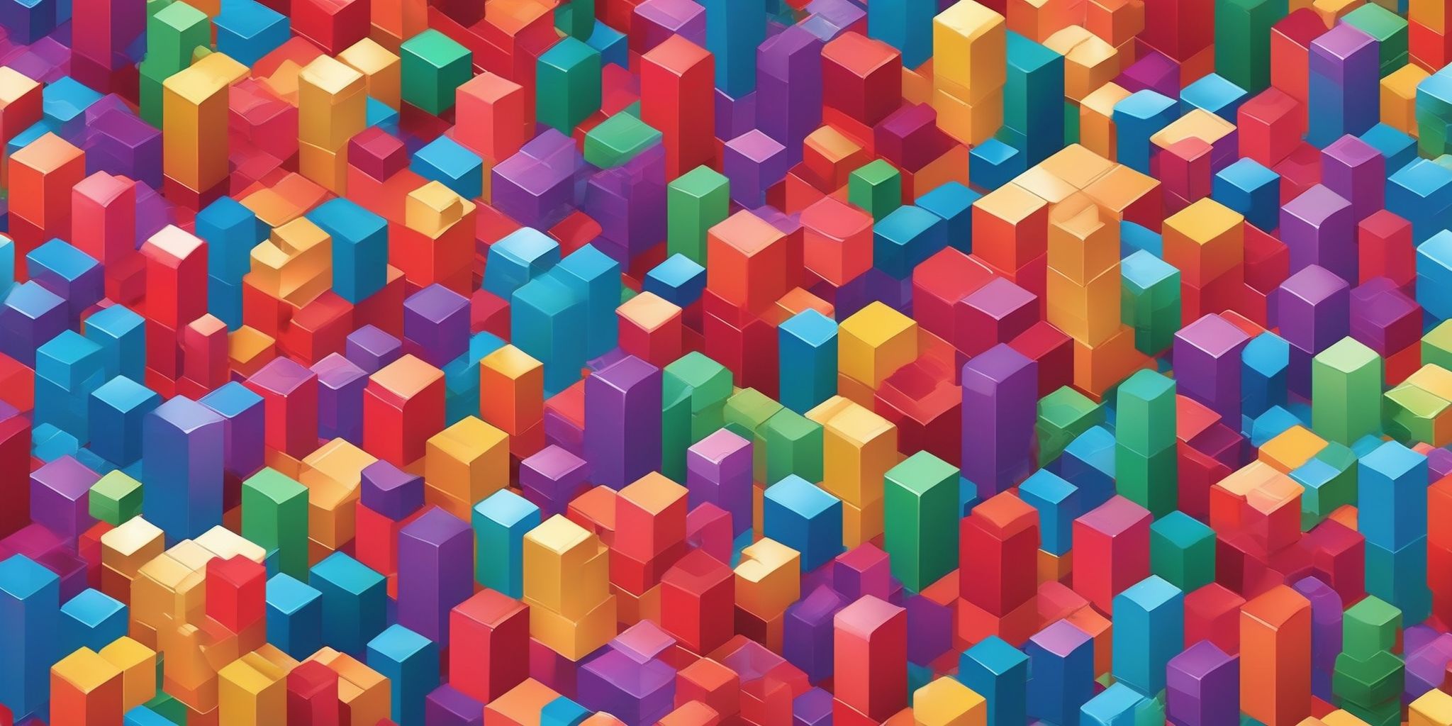 Building blocks in illustration style with gradients and white background