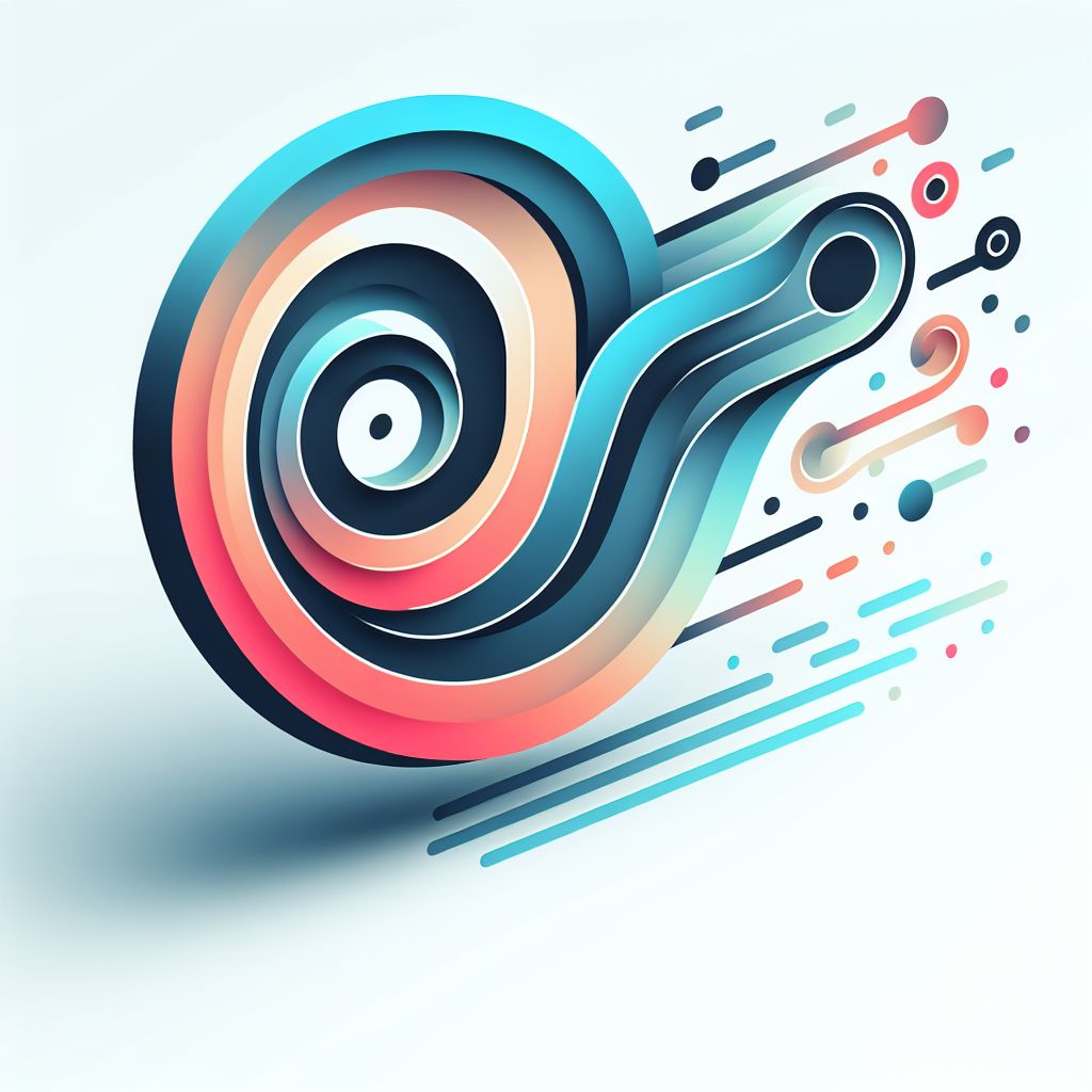 Efficiency in illustration style with gradients and white background