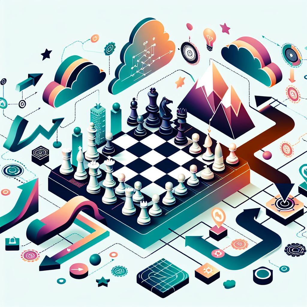 What is a business strategy? in illustration style with gradients and white background