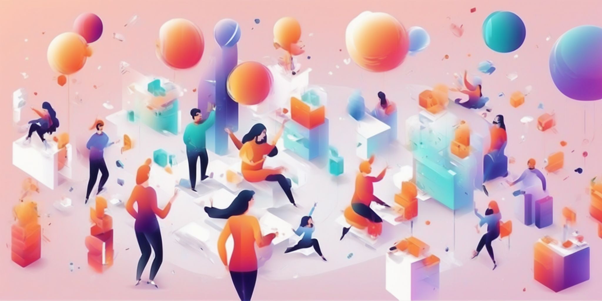 Promotion in illustration style with gradients and white background