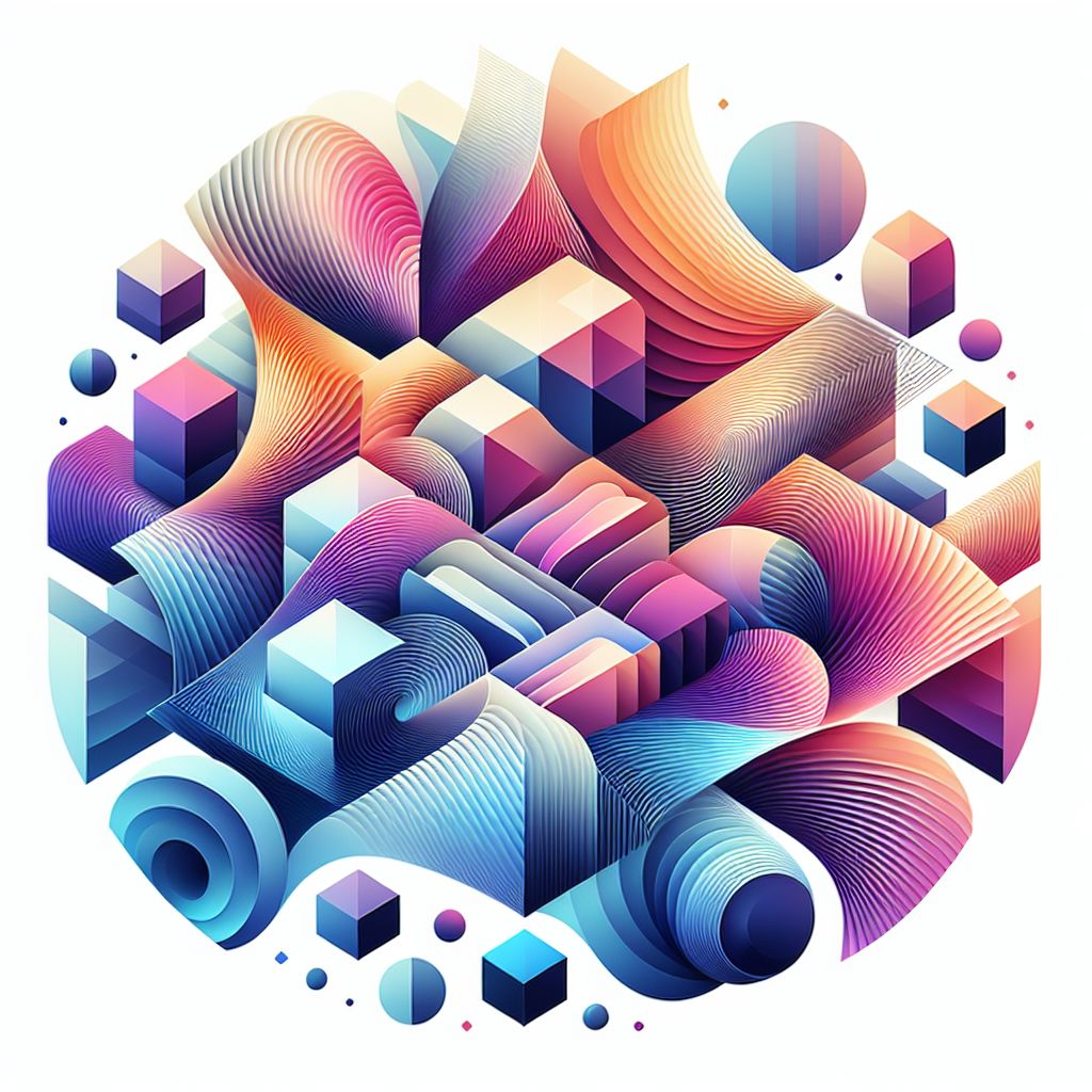 Refinement in illustration style with gradients and white background