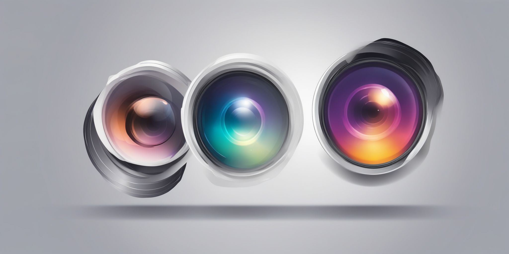 Lens in illustration style with gradients and white background