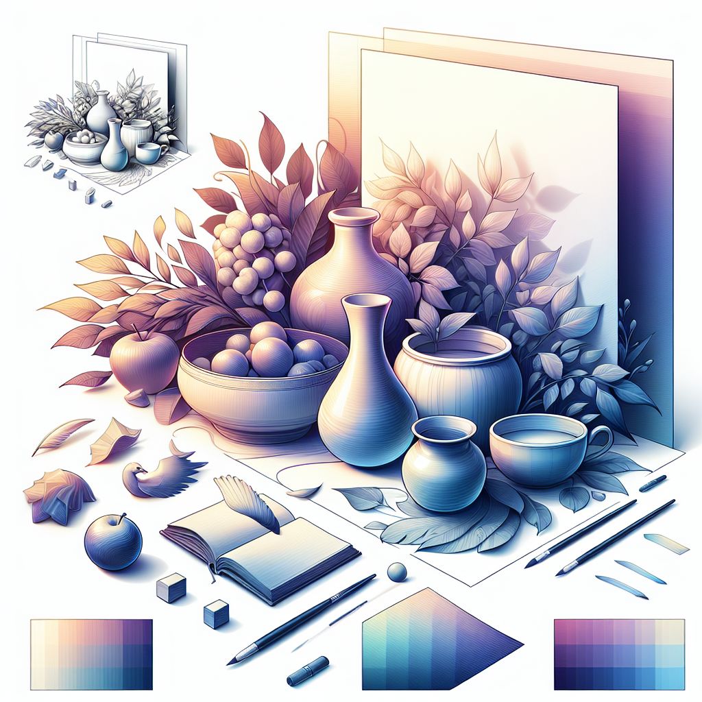 precision in illustration style with gradients and white background
