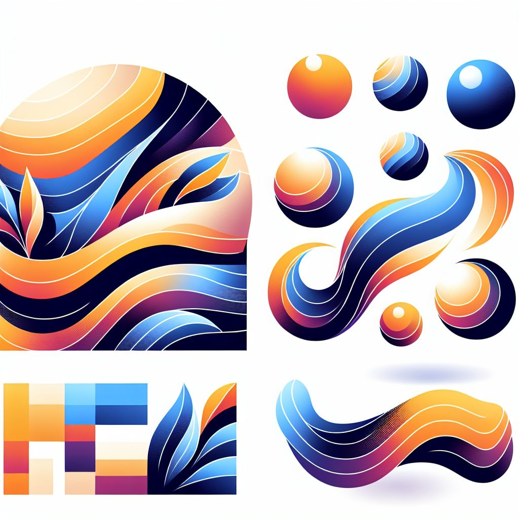 Best Practices in illustration style with gradients and white background