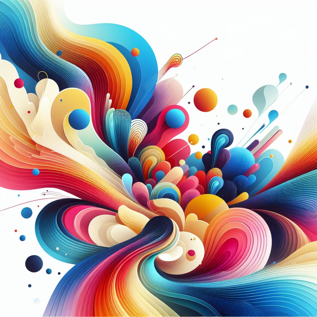 Vibrant colors in illustration style with gradients and white background