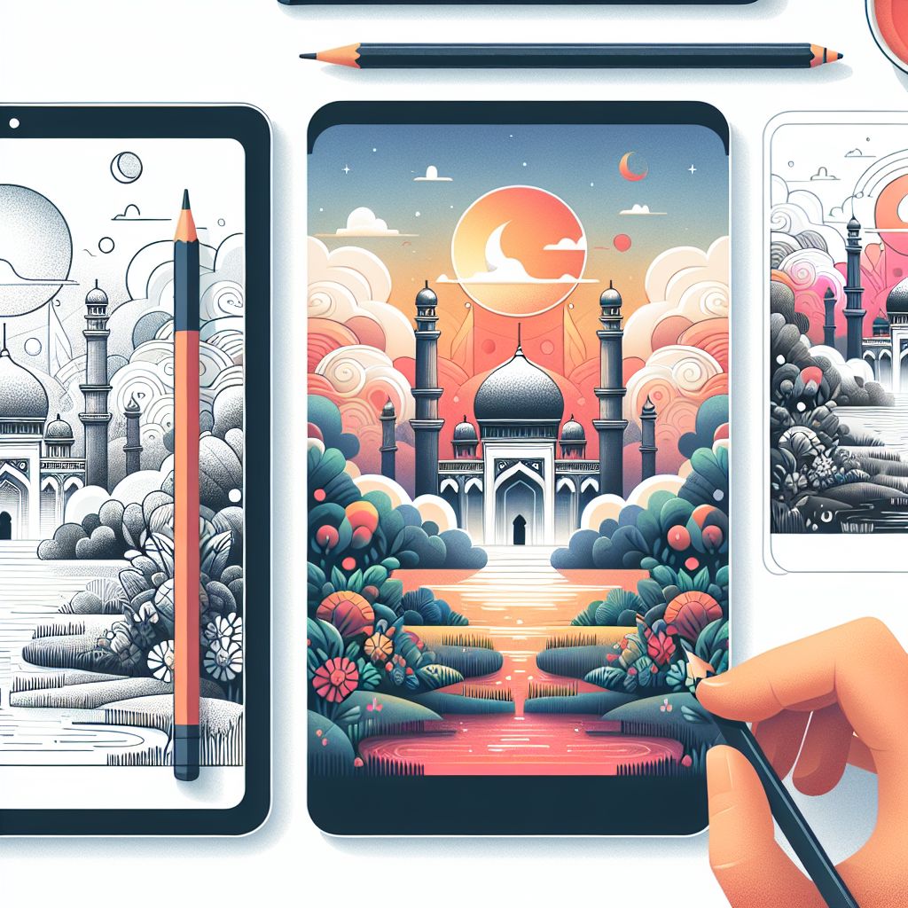 access in illustration style with gradients and white background