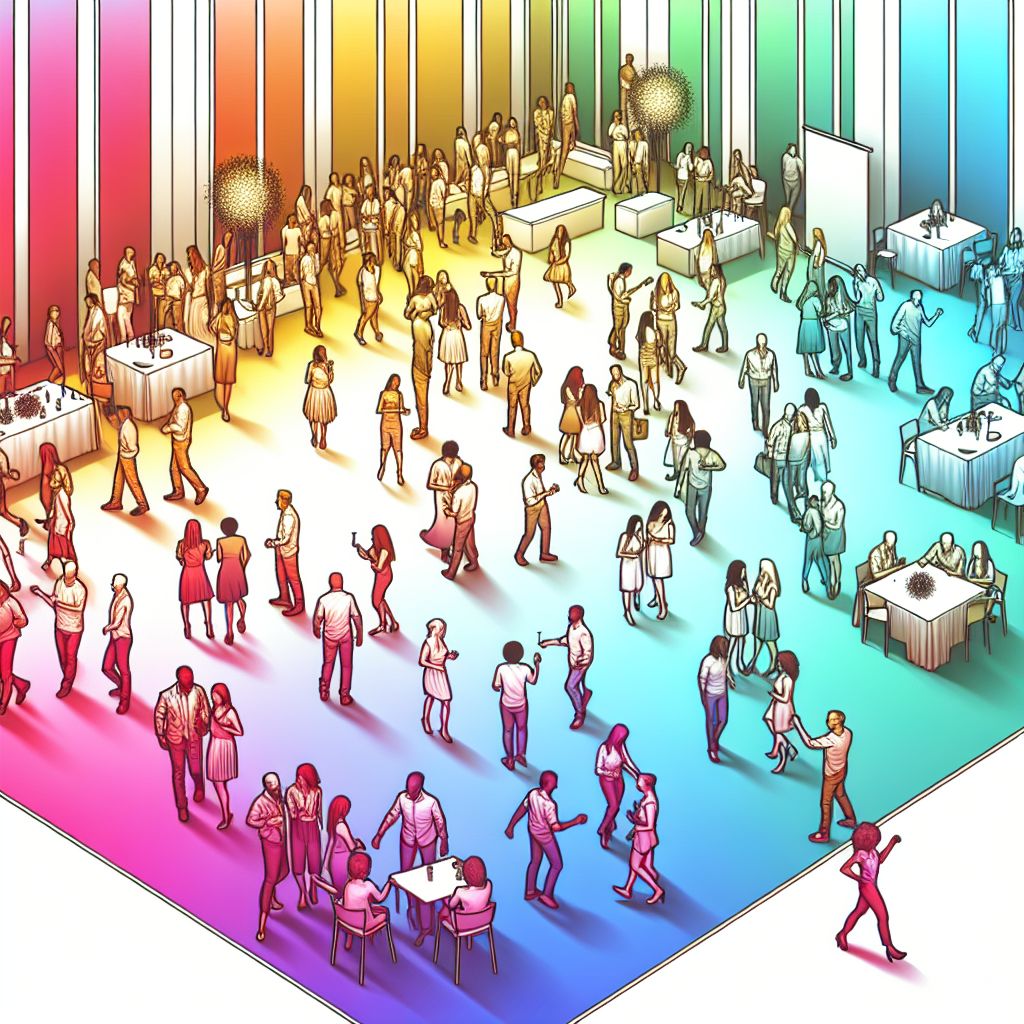 event in illustration style with gradients and white background