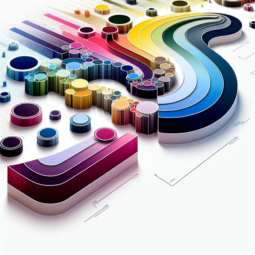 Market segments in illustration style with gradients and white background
