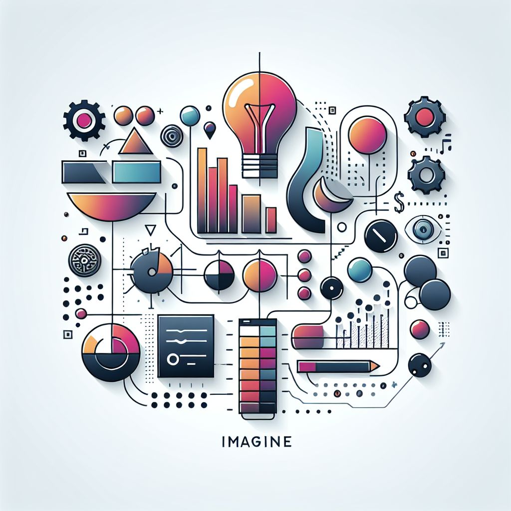 Strategy in illustration style with gradients and white background