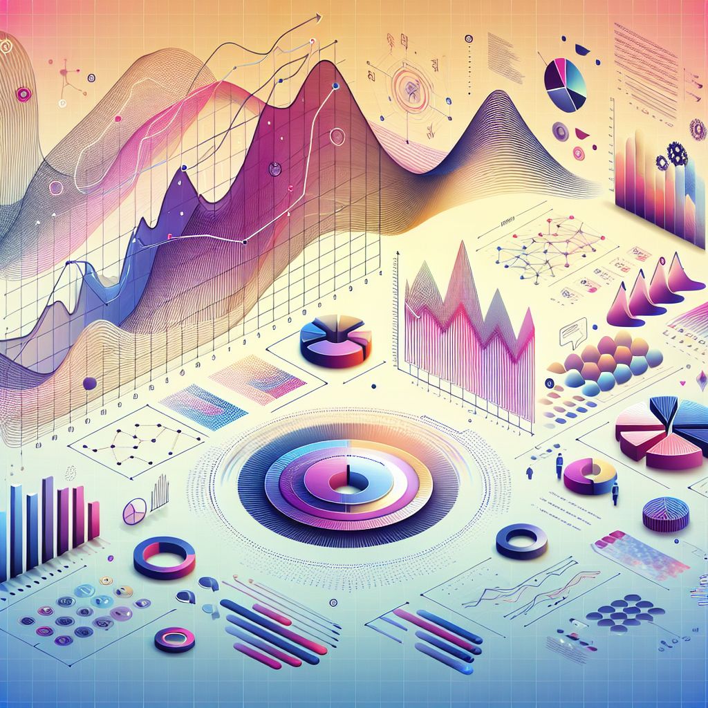 analytics in illustration style with gradients and white background