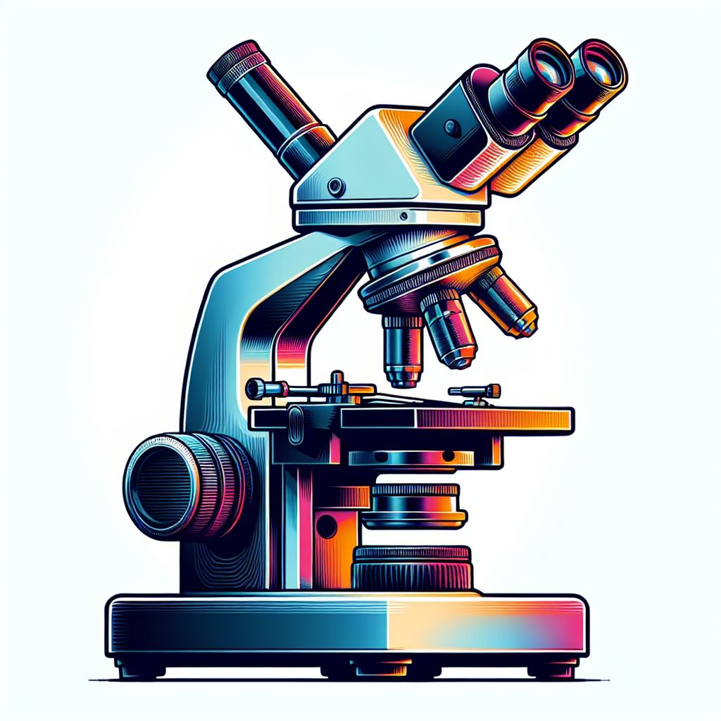 Microscope in illustration style with gradients and white background