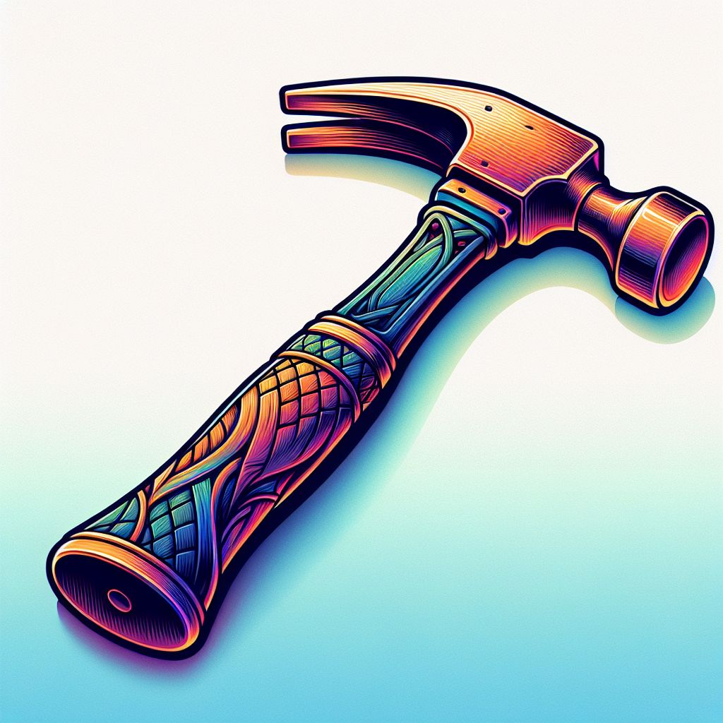 Tool in illustration style with gradients and white background