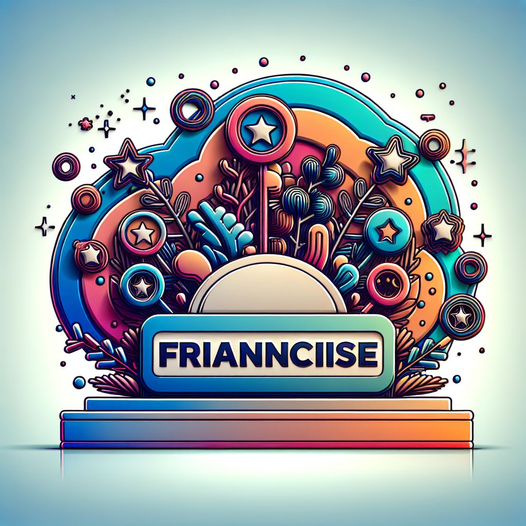 franchise in illustration style with gradients and white background
