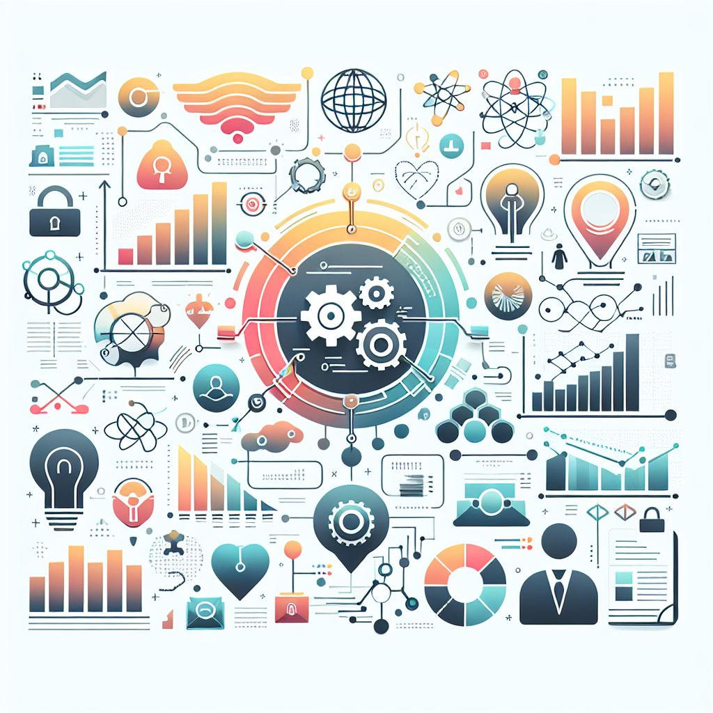 Information in illustration style with gradients and white background