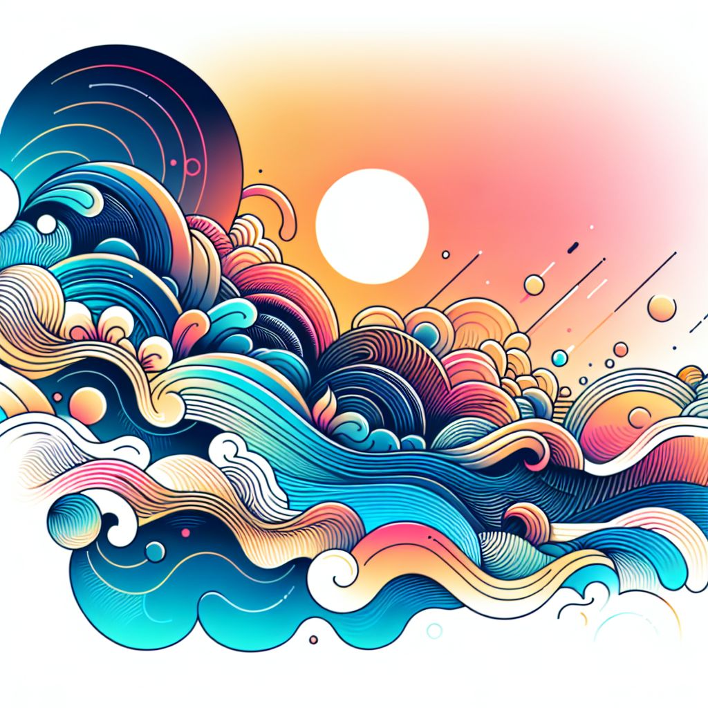 Evaluation in illustration style with gradients and white background