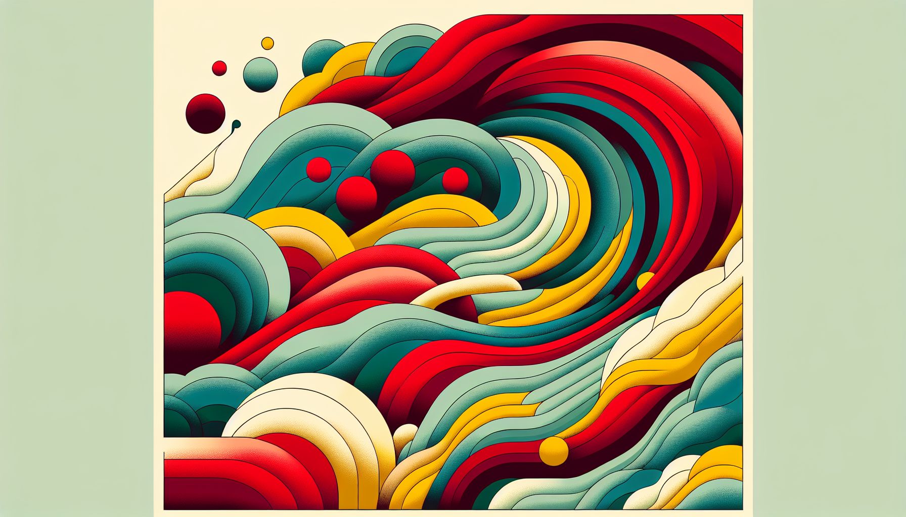 Mutation in flat illustration style and white background, red #f47574, green #88c7a8, yellow #fcc44b, and blue #645bc8 colors.