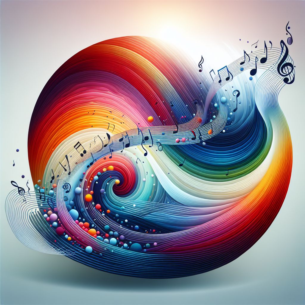 Memorable melodies in illustration style with gradients and white background