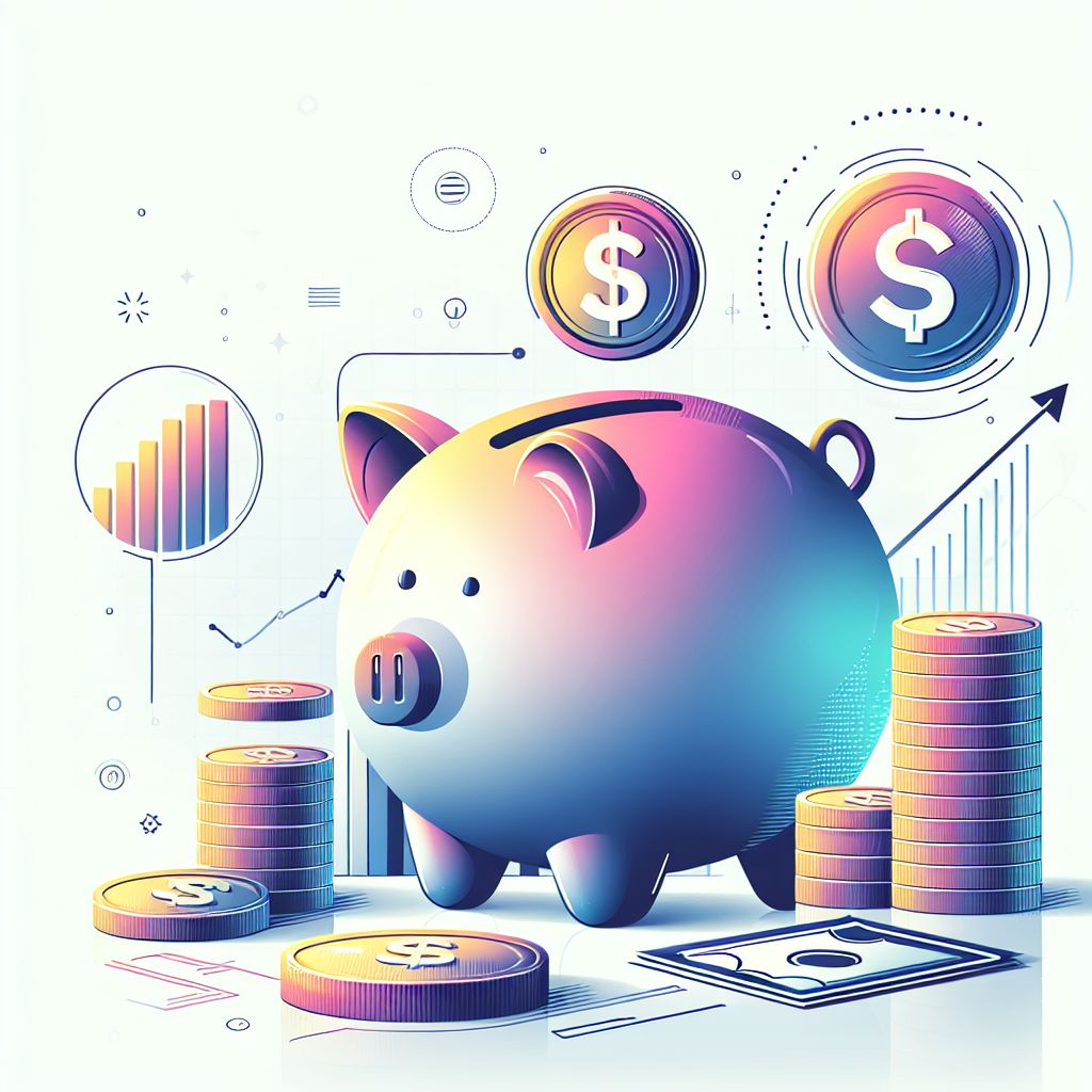 finance in illustration style with gradients and white background