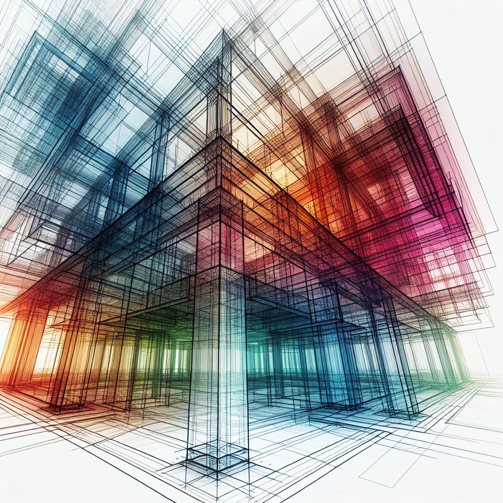 Framework - Structure in illustration style with gradients and white background