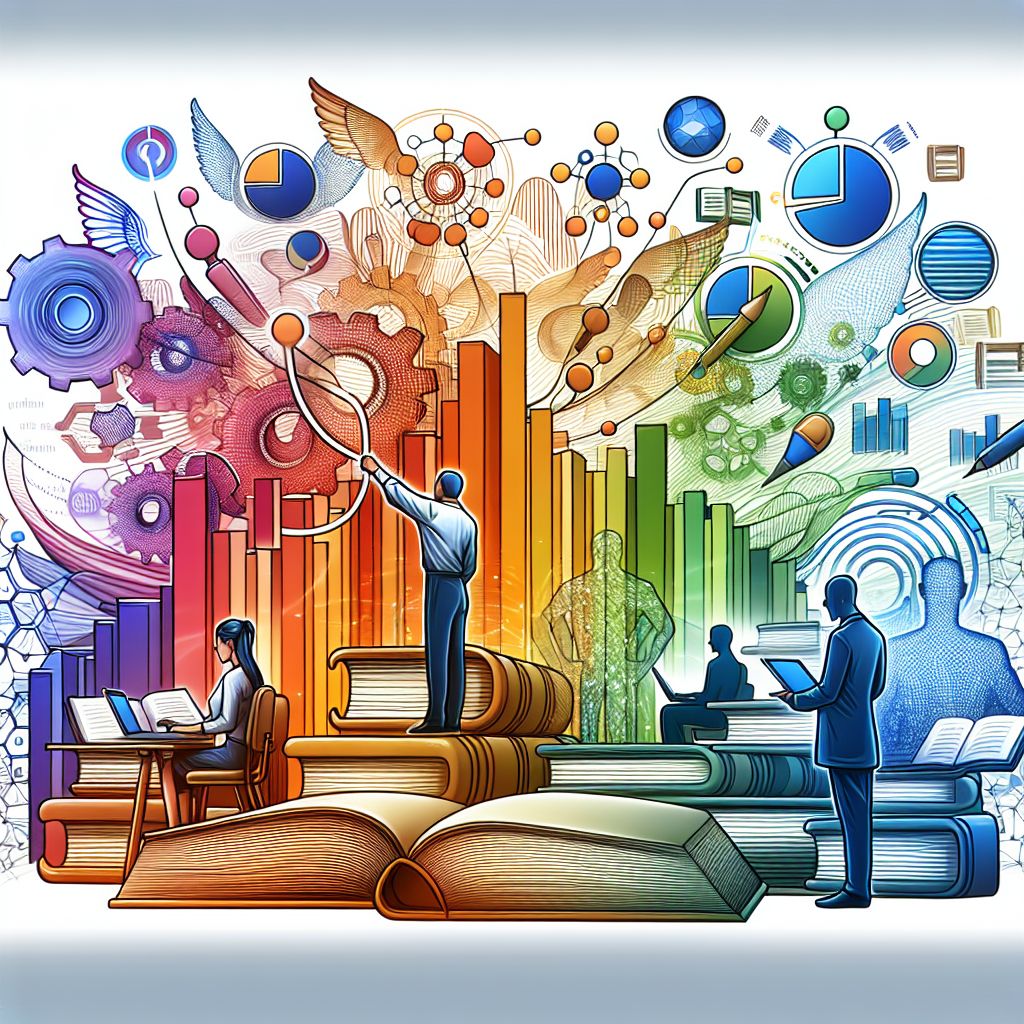 Secondary research in illustration style with gradients and white background