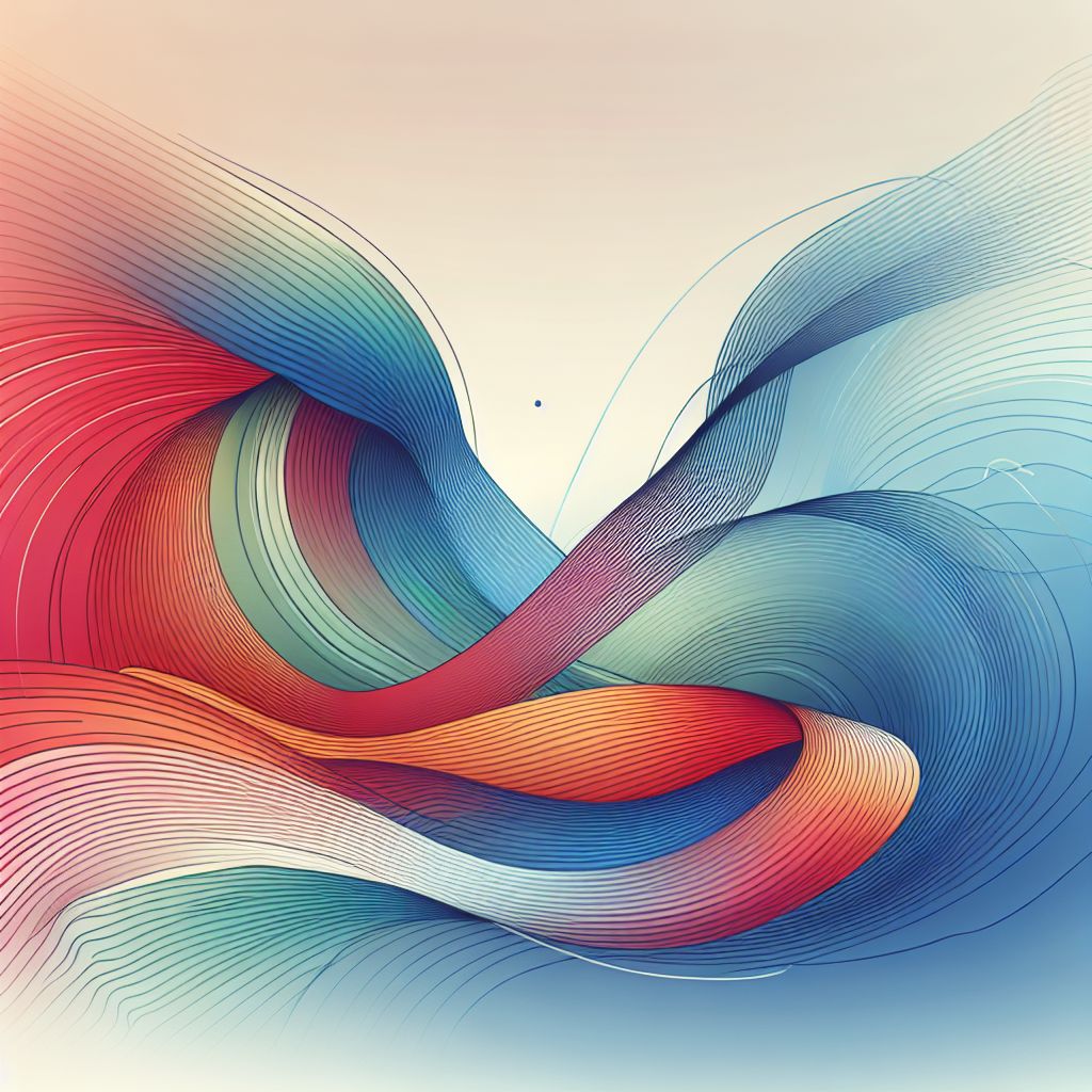 Harmonious fusion in illustration style with gradients and white background