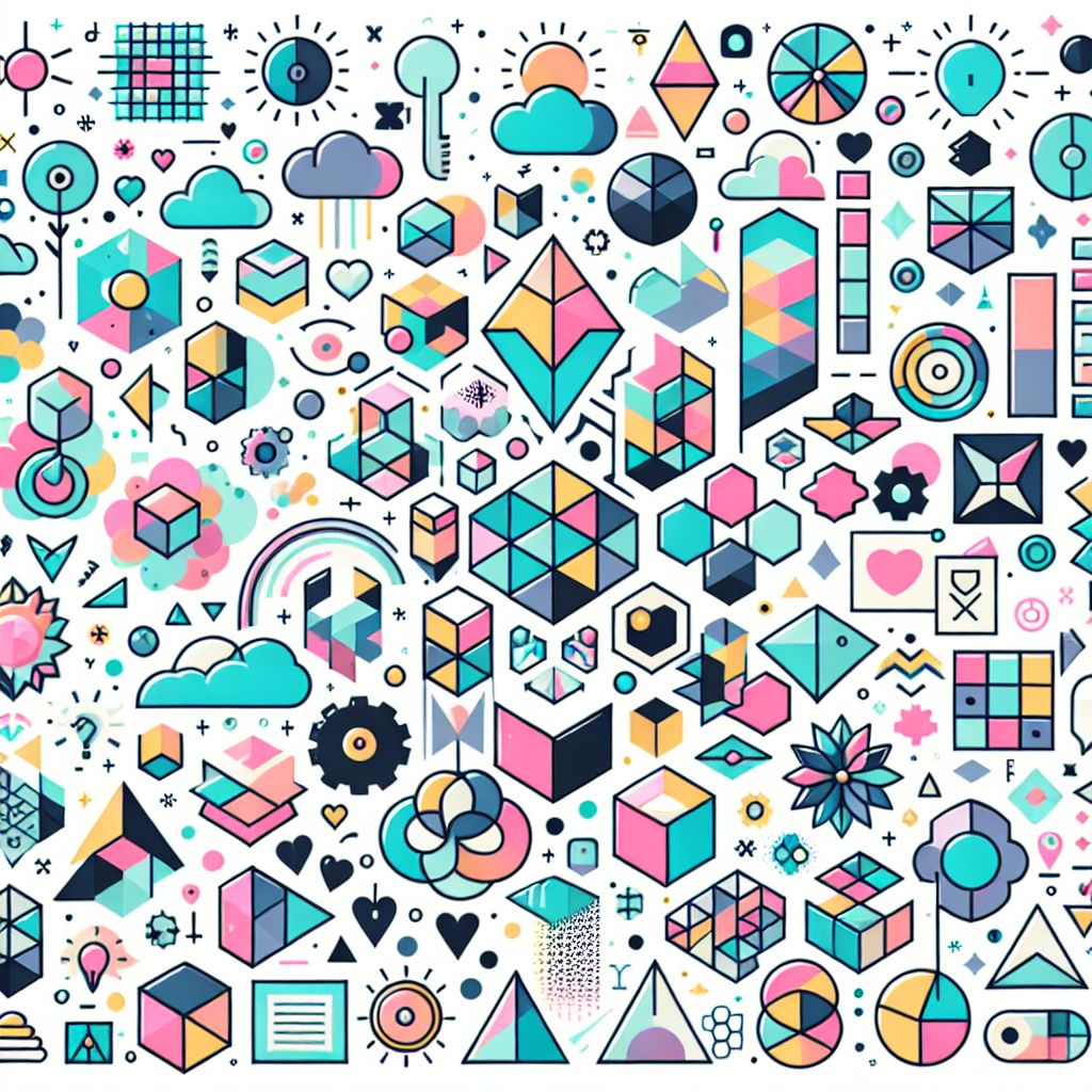 ideas in illustration style with gradients and white background