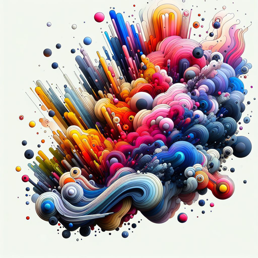 unconventional in illustration style with gradients and white background