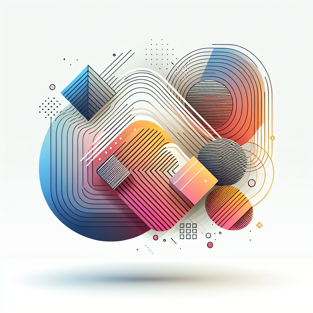 Preferences in illustration style with gradients and white background