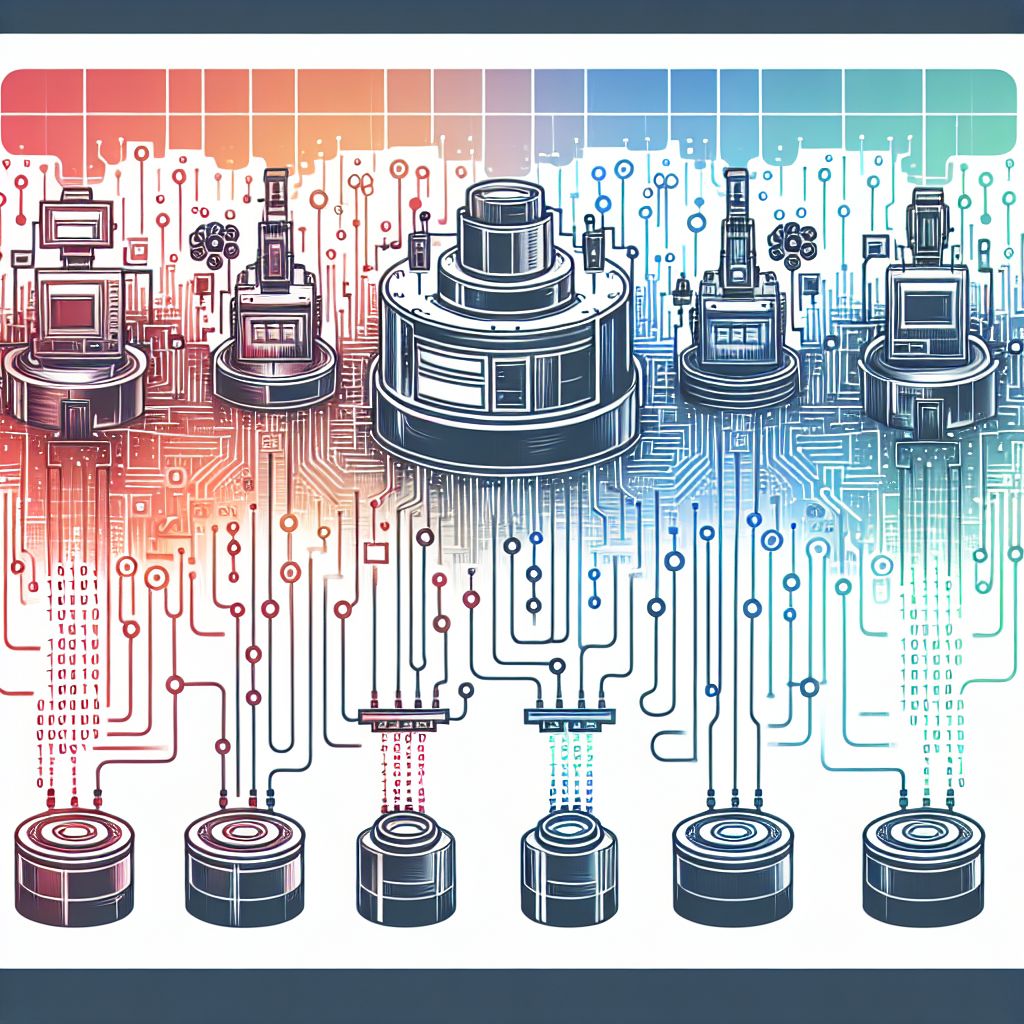 Machine Learning in illustration style with gradients and white background