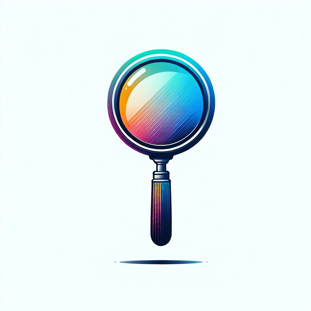 Lens in illustration style with gradients and white background