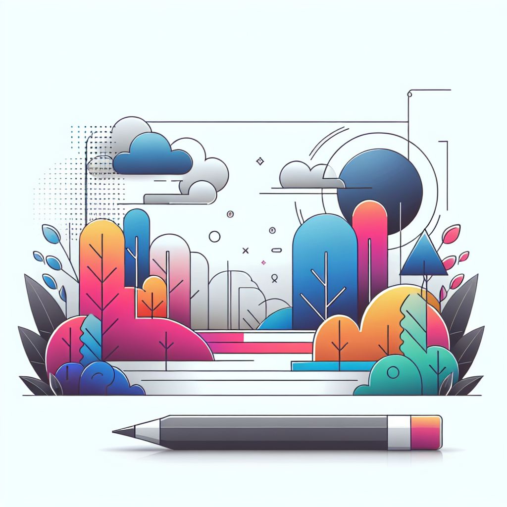 Solution in illustration style with gradients and white background