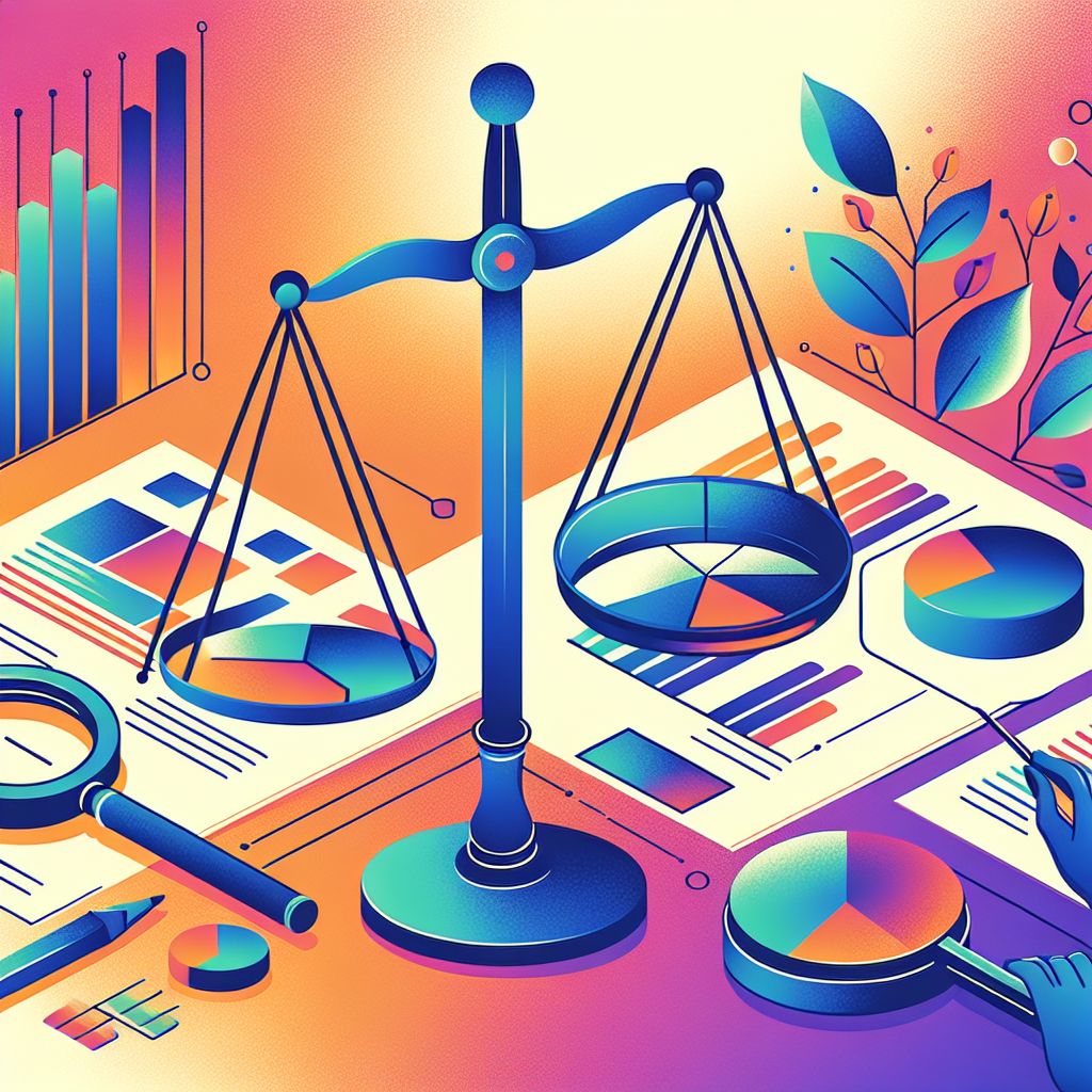 Evaluation in illustration style with gradients and white background