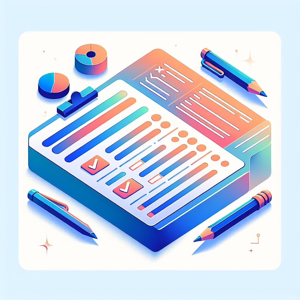survey in illustration style with gradients and white background