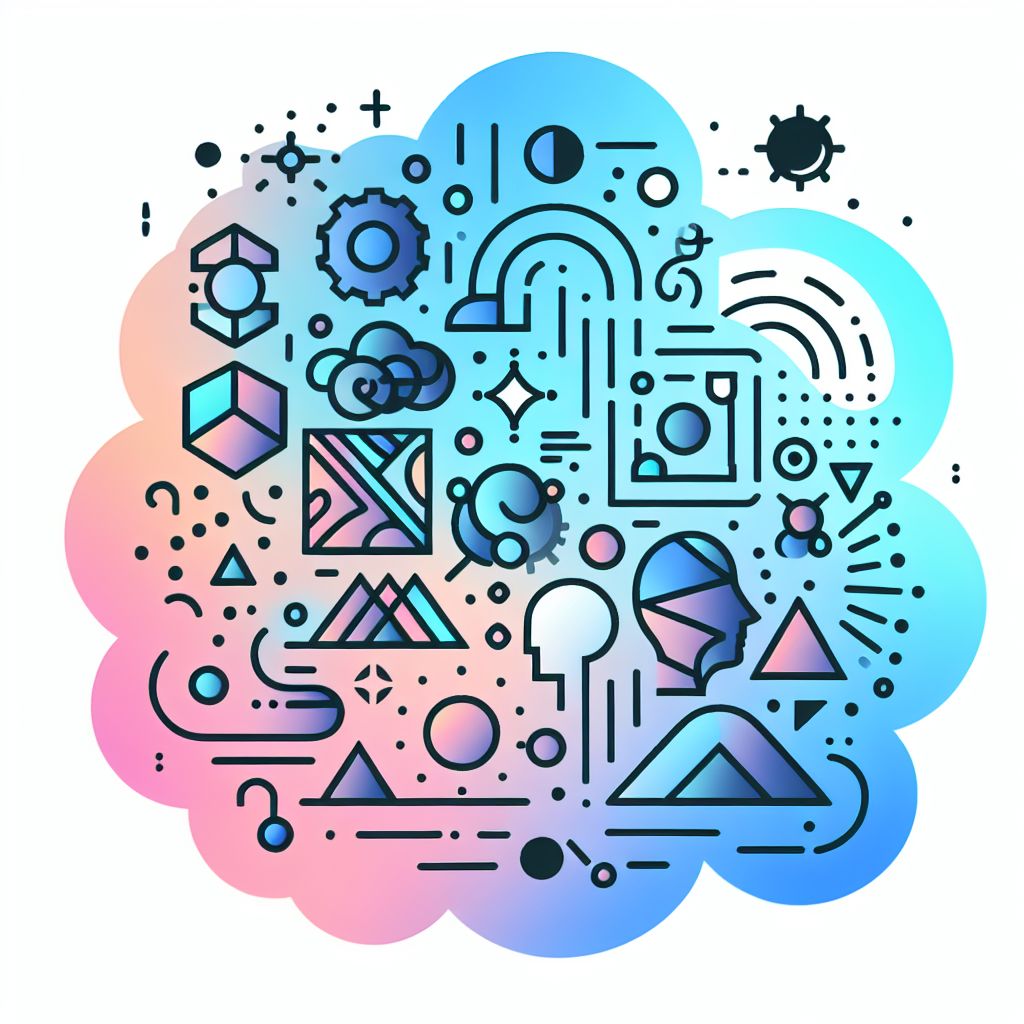 Logic in illustration style with gradients and white background