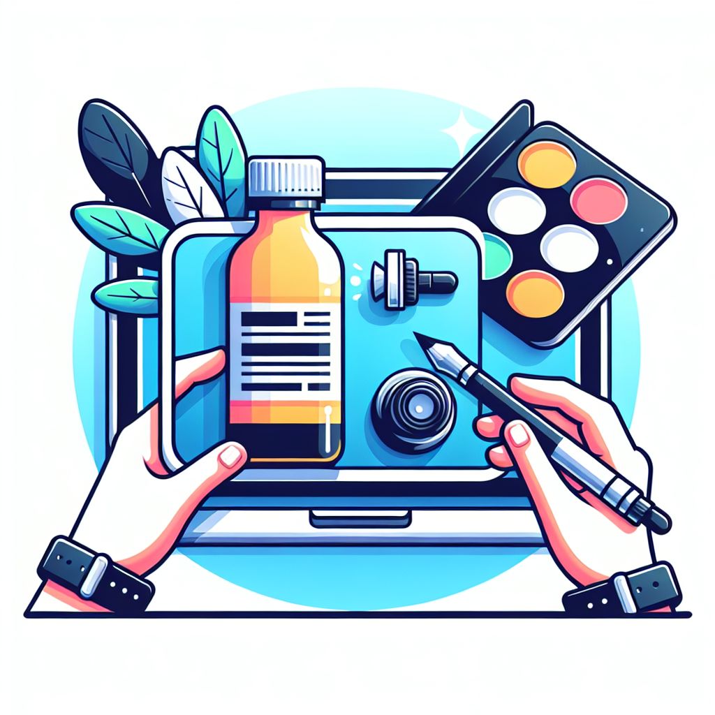 advertising in illustration style with gradients and white background