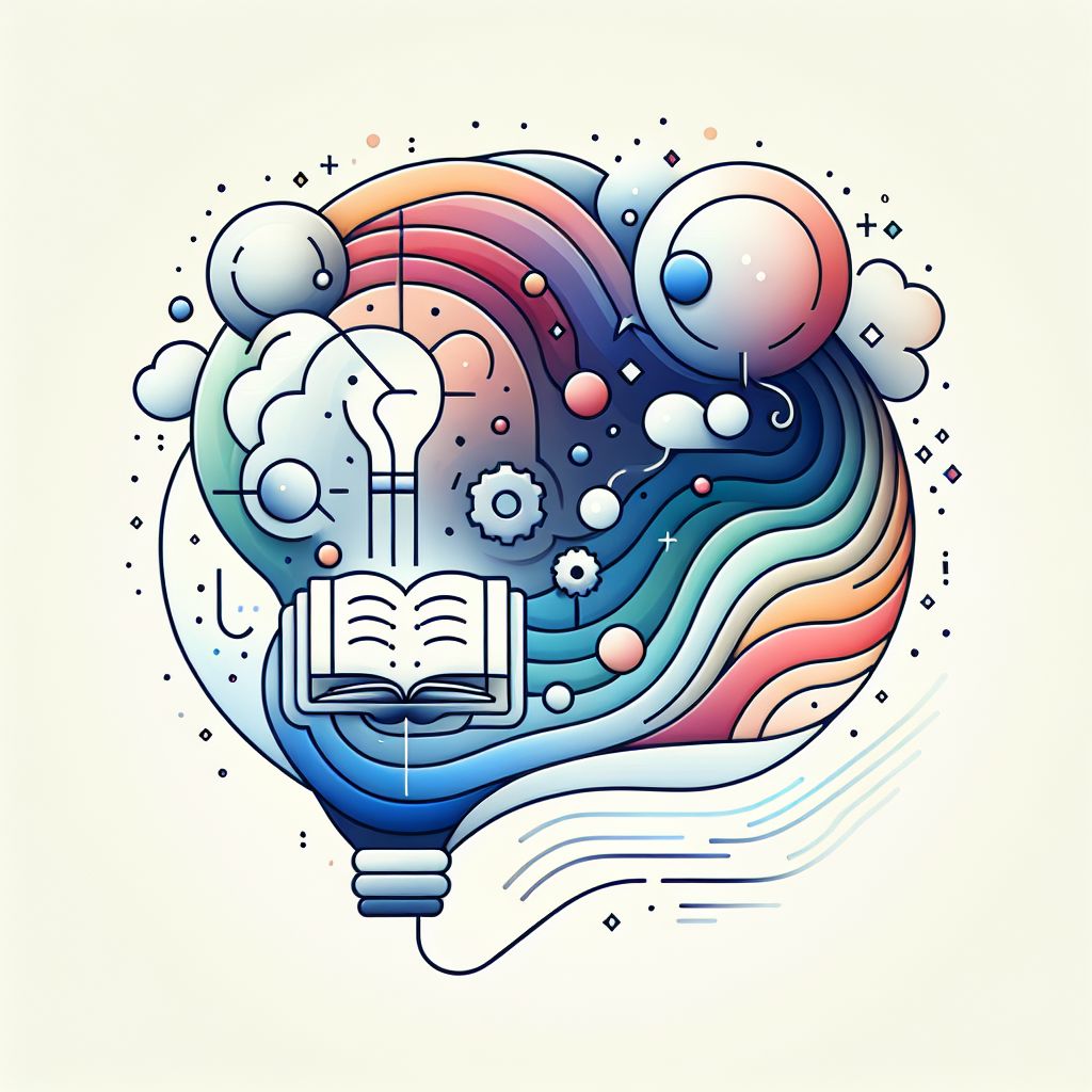 Comprehension in illustration style with gradients and white background