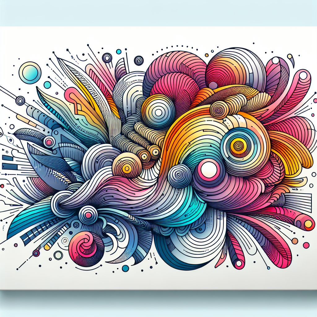 Outline in illustration style with gradients and white background