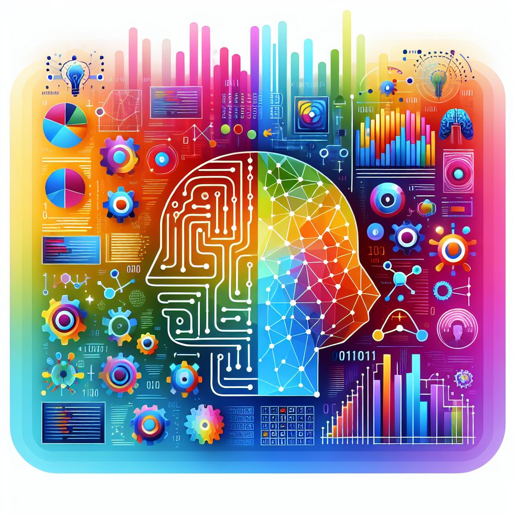 AI-driven strategies in illustration style with gradients and white background