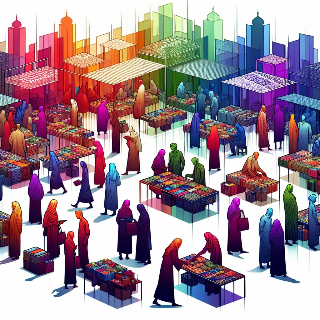 Exchange in illustration style with gradients and white background