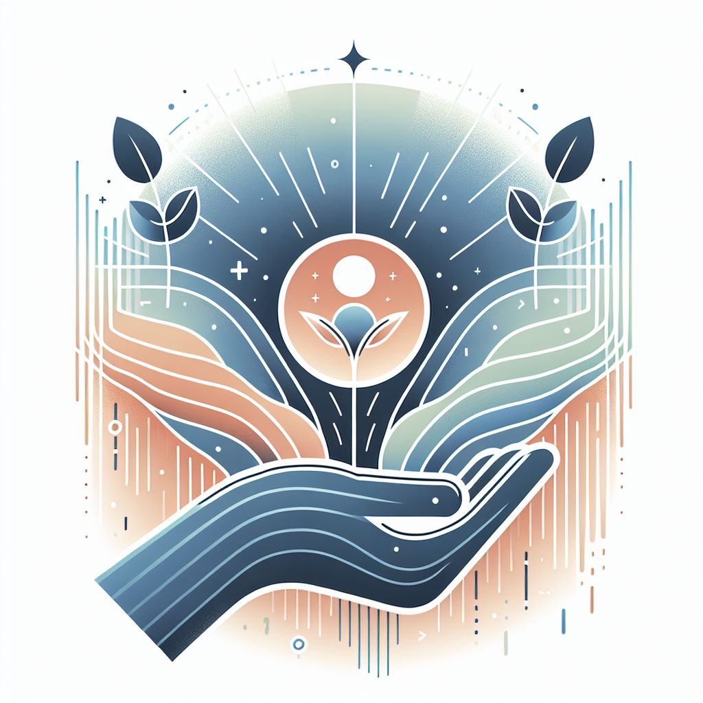 support in illustration style with gradients and white background